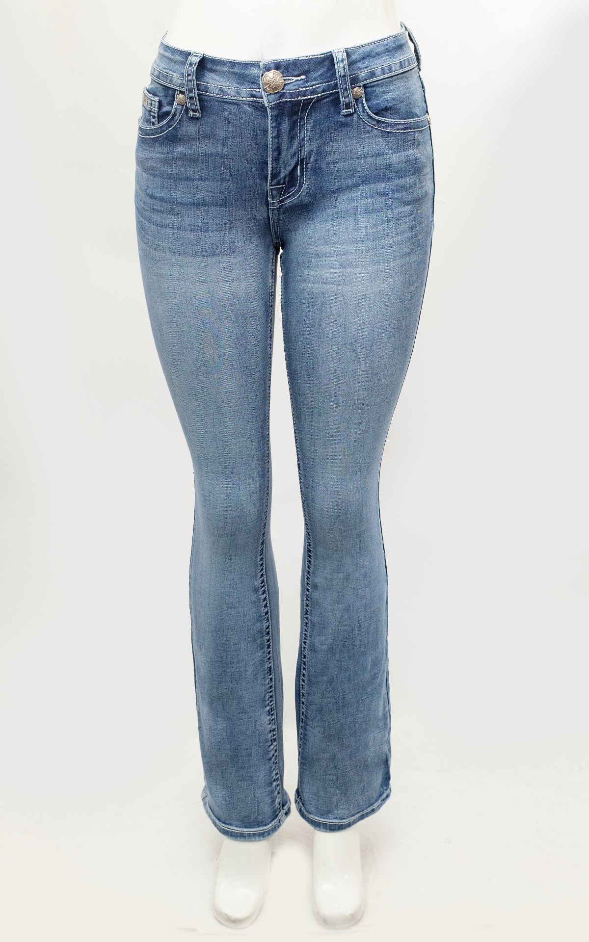Rhinestone Bootcut Jeans Cross